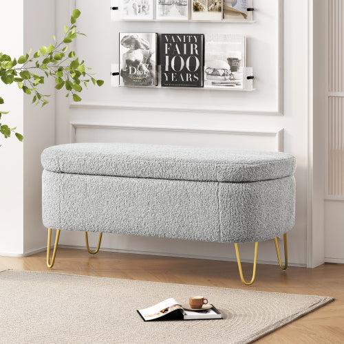 Oval Storage Bench for Living Room Bedroom End of Bed
