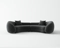 Dark Leather Curved Sofa for Commercial Hotel QY-S1708