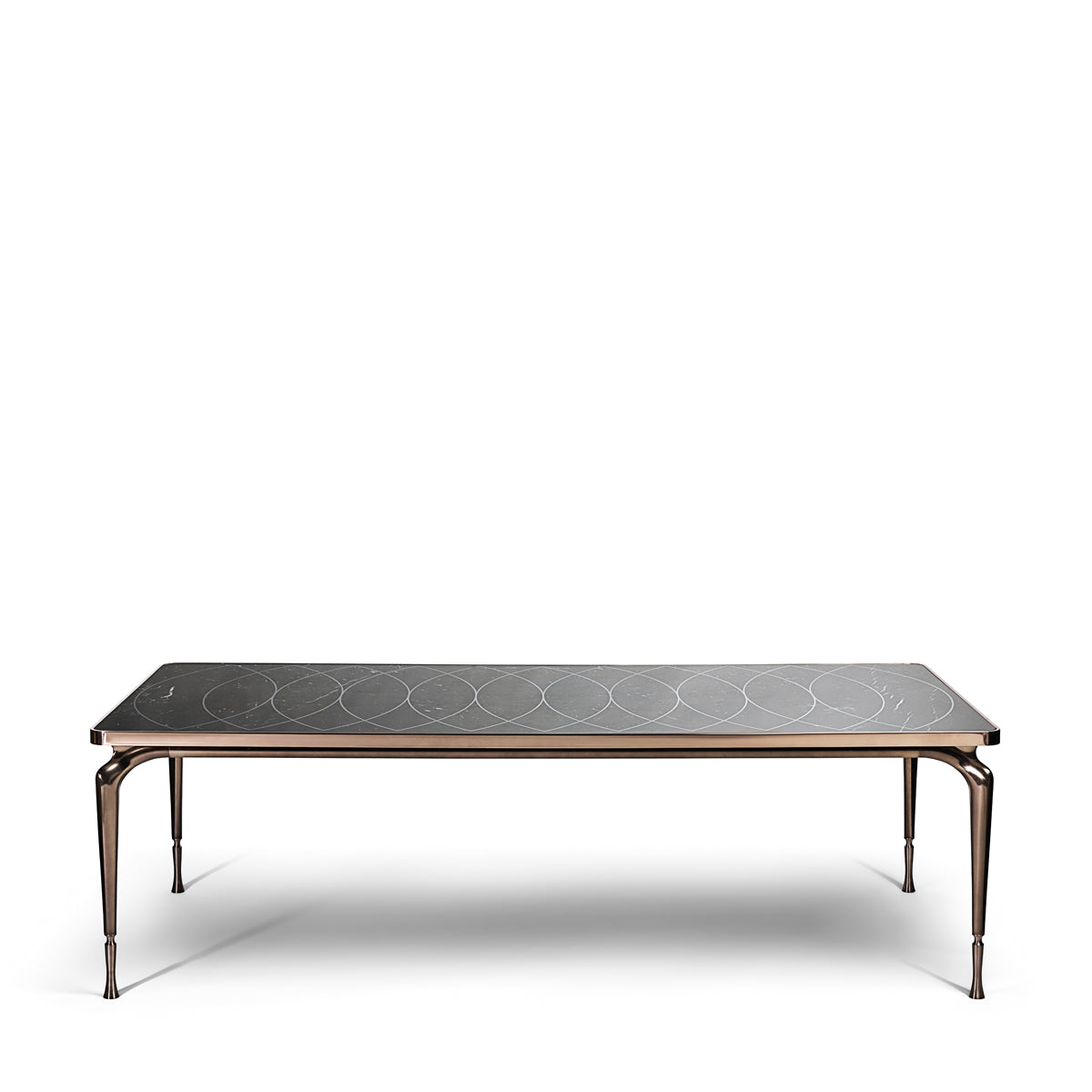 Luxury Patterned MarbleTable with Bronze Frame
