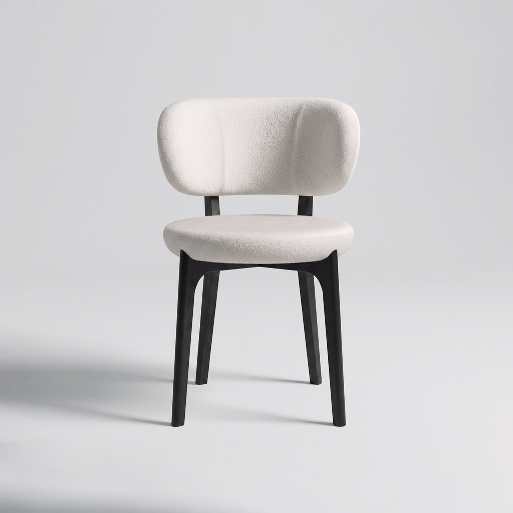 Minimalist Curved Back Fabric Dining Chair for Home Dining Room MJ-CY55