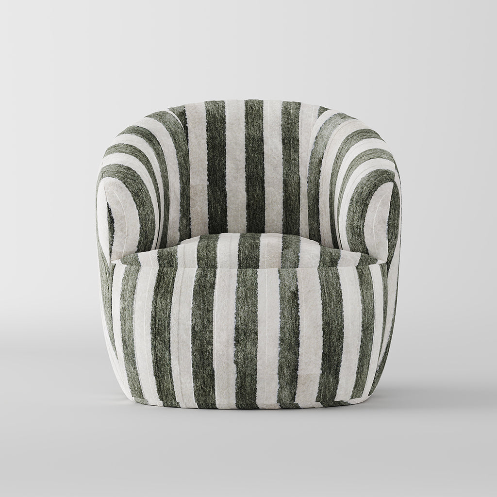 Striped Upholstered Accent Lounge Chair for Leisure Space LC-1021