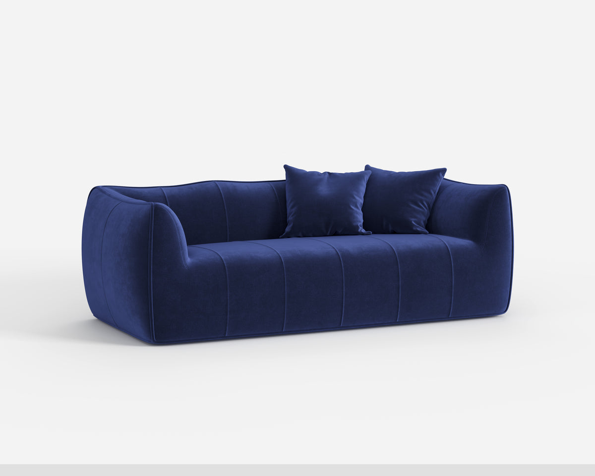 Solid Deep Blue Minimalist Upholstered Sofa QY-S1297