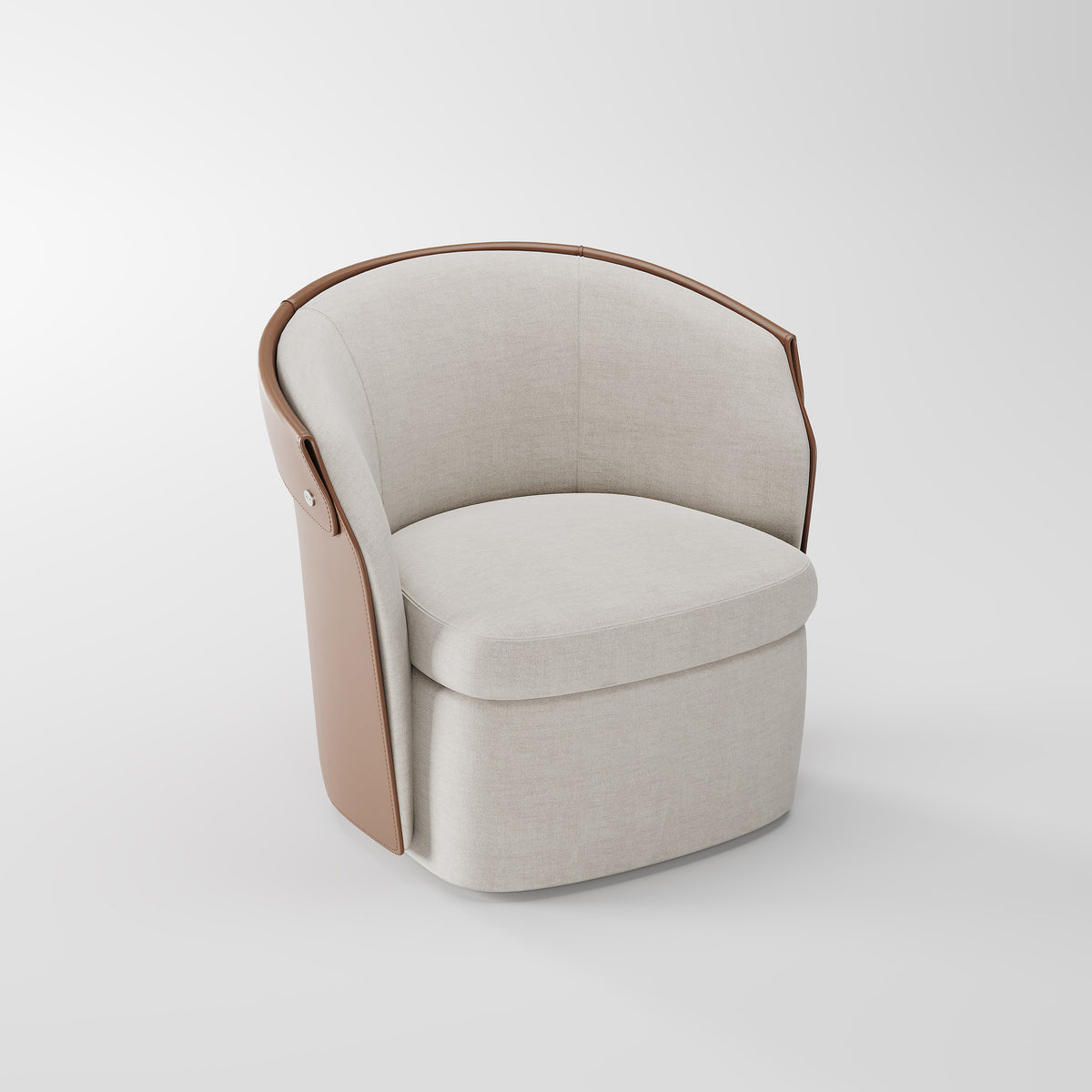 Soft Curved Upholstered Accent Chair for Villa Bedroom LC-1007