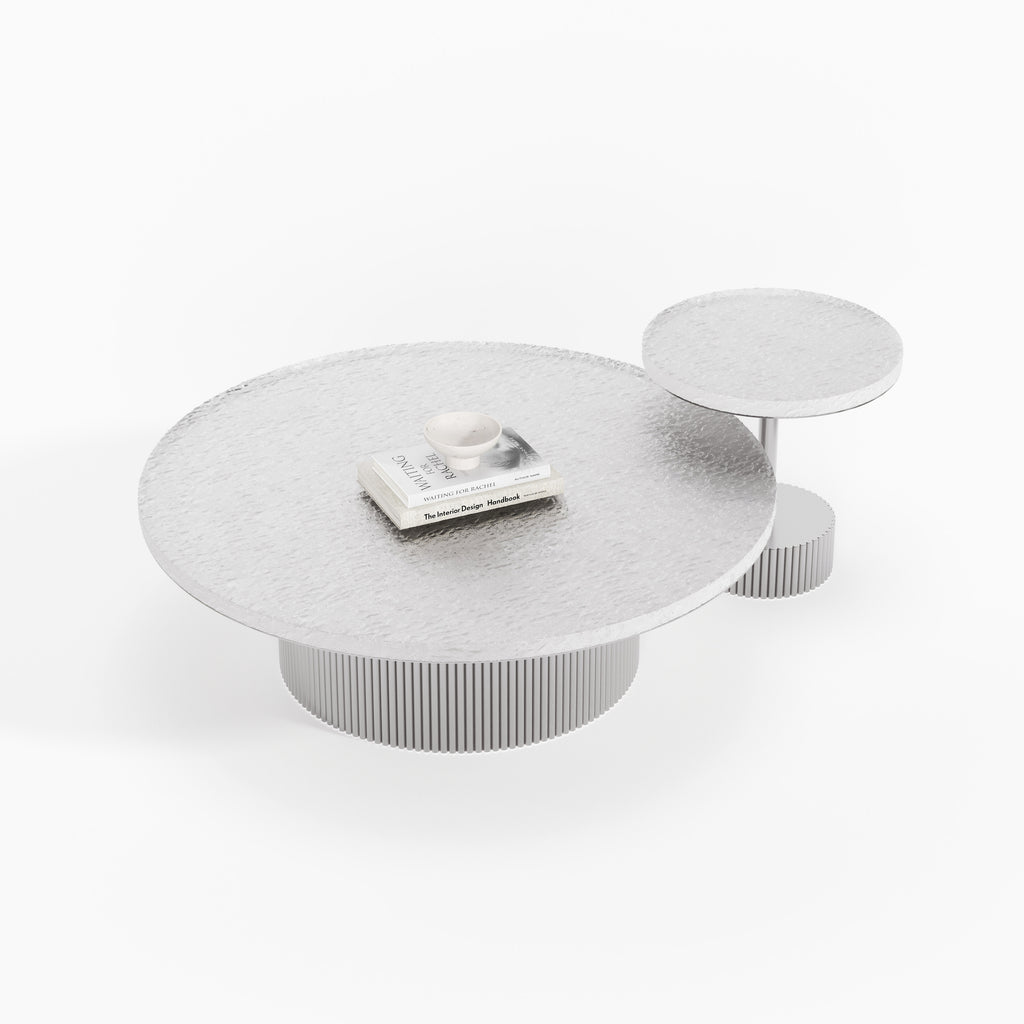 Nesting Round White Coffee Table Set A006