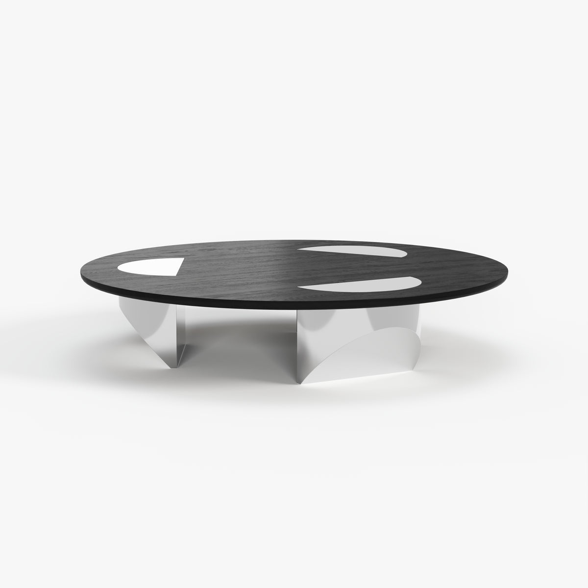 Round Black Marble Coffee Table with Metal Base, Modern Minimalist Center Table for High-end Residence A007