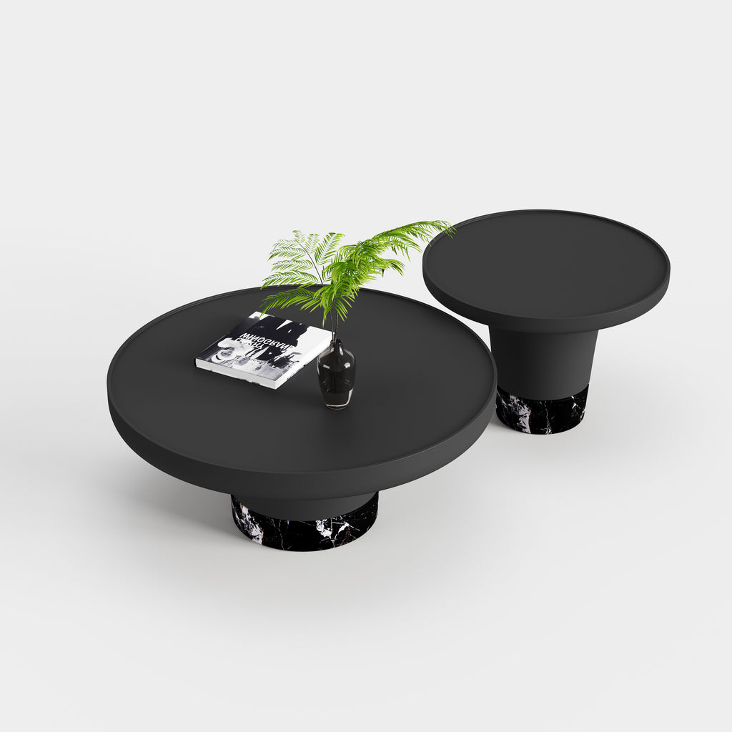 Black Combination Nesting Coffee Table Set A015