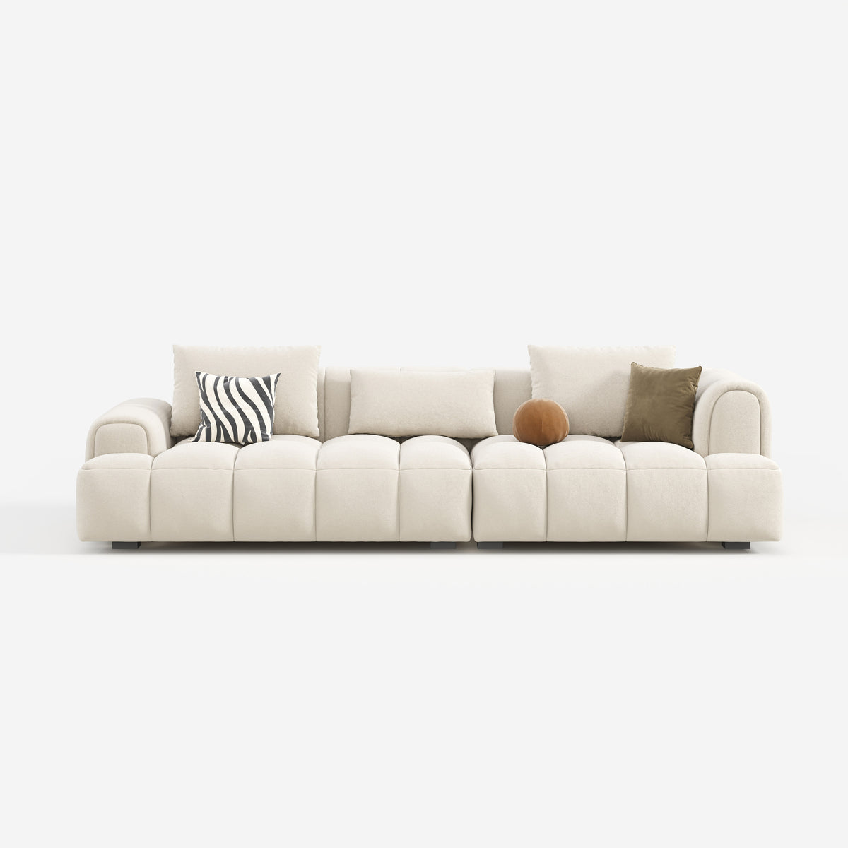 Cloud‑like Modular Boucle Fabric Sofa, Modern Cream Style Living Room Sectional Sofa  629#