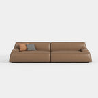 Retro Brown Genuine Leather Sectional Sofa 619
