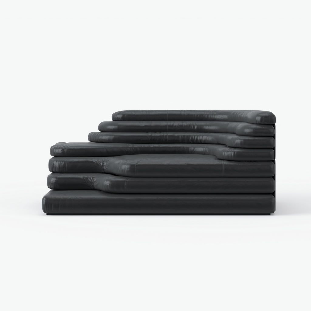 Layered Stacked Black Creative Designer Sofa for High-end Residence QY-S1789