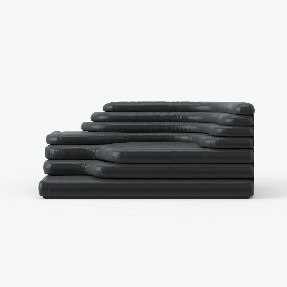 Layered Stacked Black Creative Designer Sofa for High-end Residence QY-S1789
