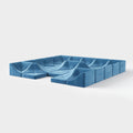 Irregular Wave Blue Modular Fabric Sofa for Art Villa Living Room QY-S1556