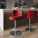 Modern Swivel Adjustable Height Kitchen Counter Bar Stools with Footrest for Living Room Dining Room