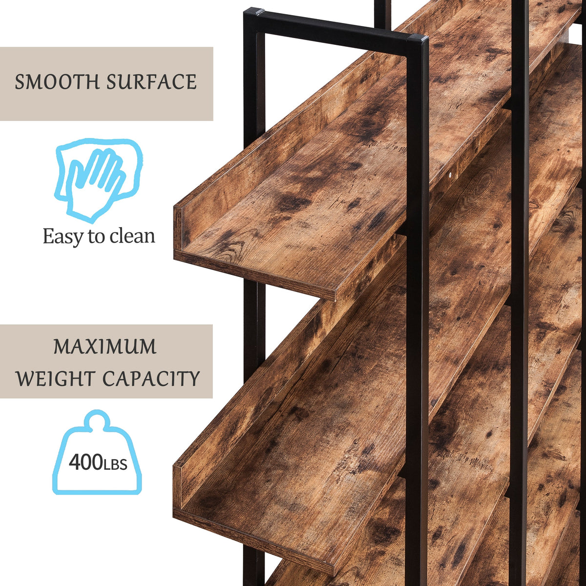5 Tier Bookcase Home Office Open Bookshelf
