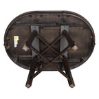Round Extendable Dining Table with 16" Leaf Wood Kitchen Table