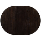 Round Extendable Dining Table with 16" Leaf Wood Kitchen Table