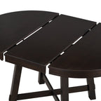 Round Extendable Dining Table with 16" Leaf Wood Kitchen Table
