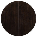 Round Extendable Dining Table with 16" Leaf Wood Kitchen Table