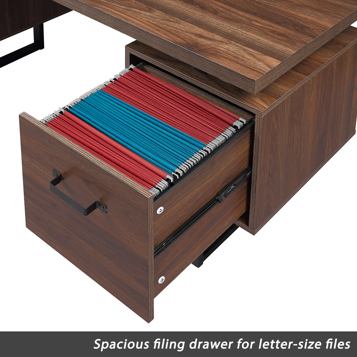 59 inch Writing Study Table with Drawers