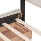 Upholstered Platform Bed with Classic Headboard and 4 Drawers