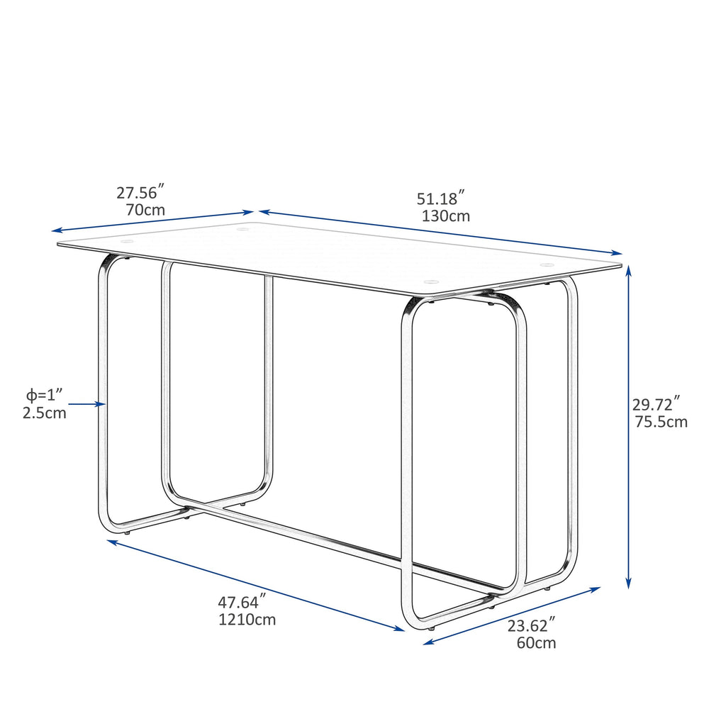 5-piece Rectangle Dining Table Set with Metal Frame