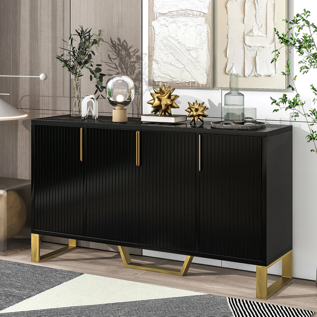 Modern Luxury Oval shaped Fluted Coffee Table
