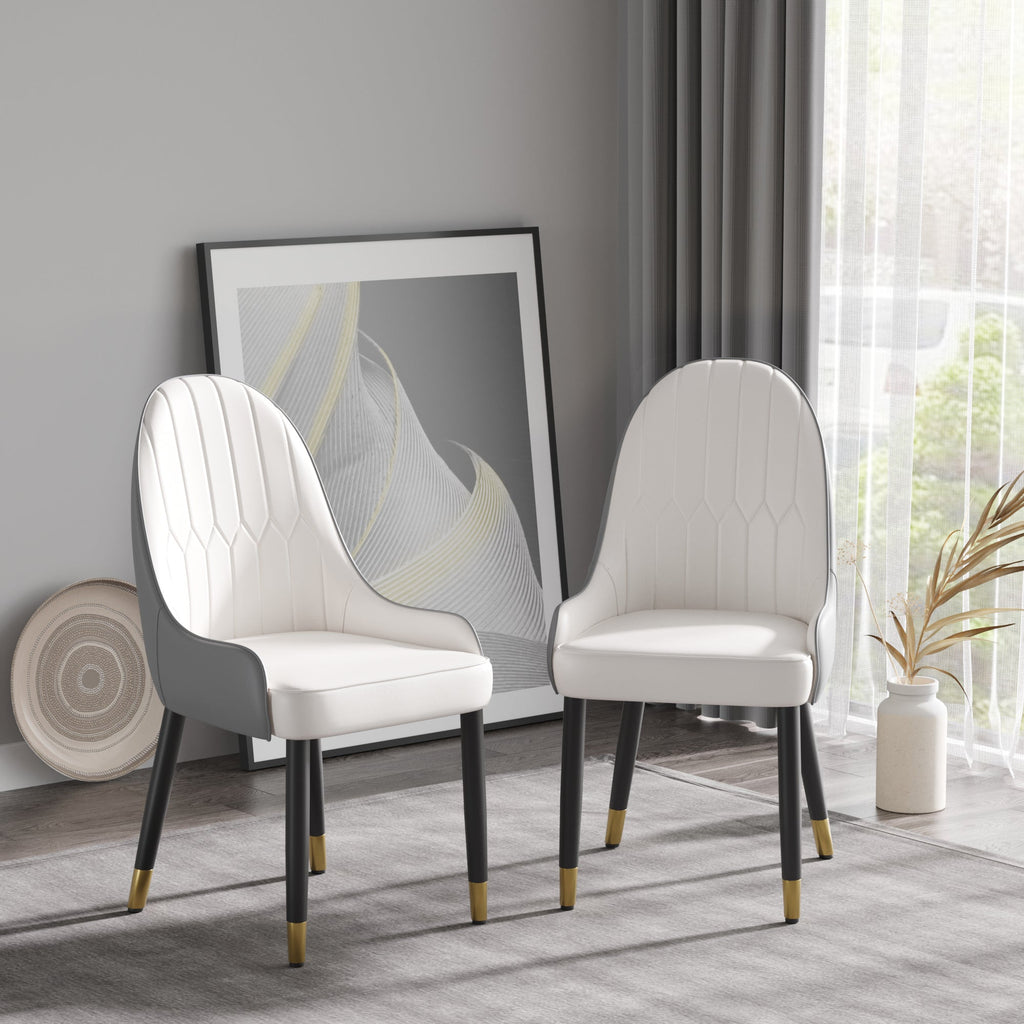 Modern PU Sponge-filled Dining Chair(Set of 2)