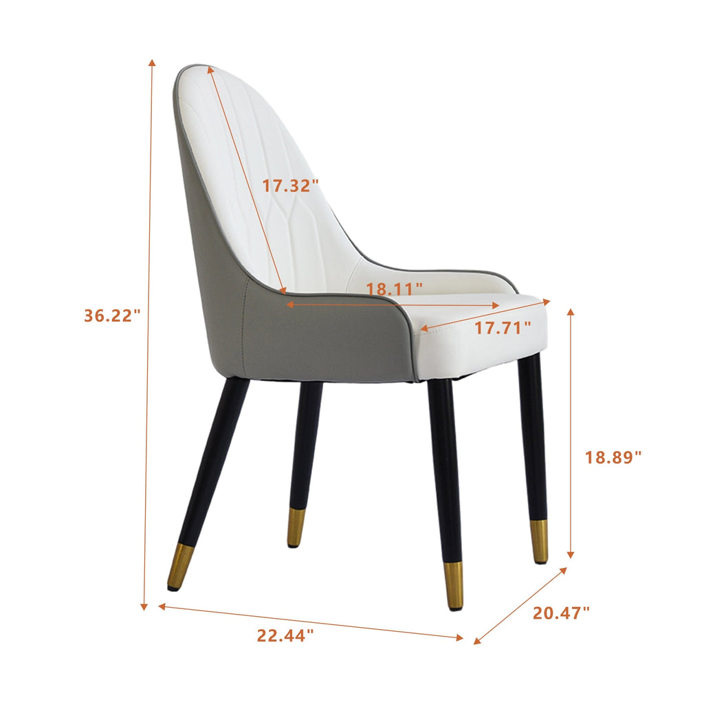 Modern PU Sponge-filled Dining Chair(Set of 2)