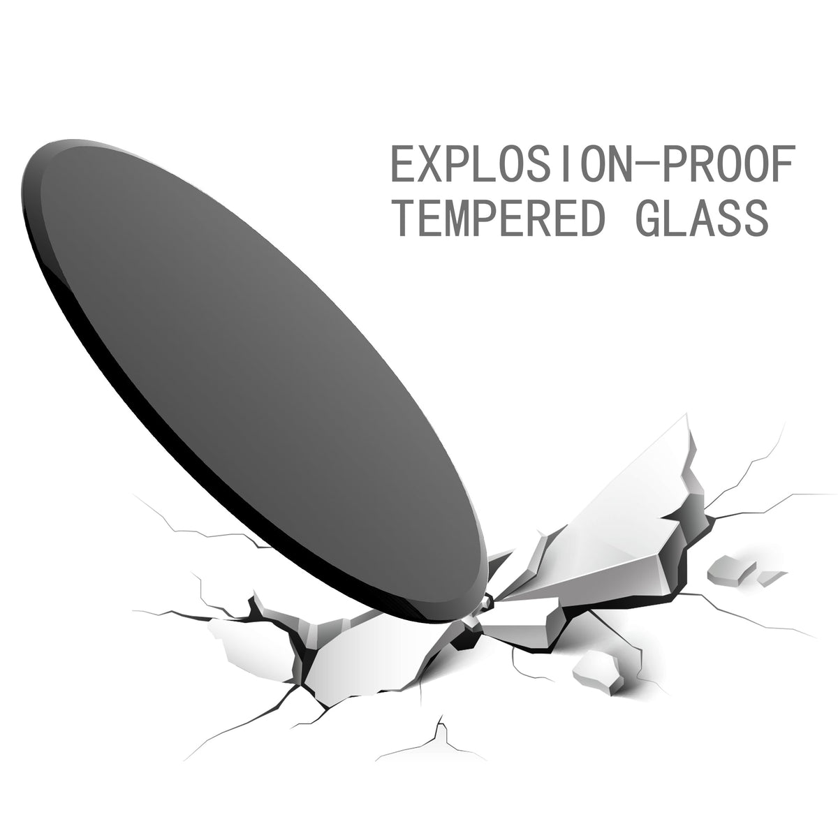 36" Inch Round Tempered Glass Table