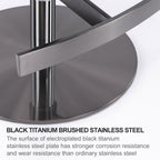 Black Titanium Stainless Steel Bar Stools Swivel Adjustable Height for Kitchen Counter and Dining Room