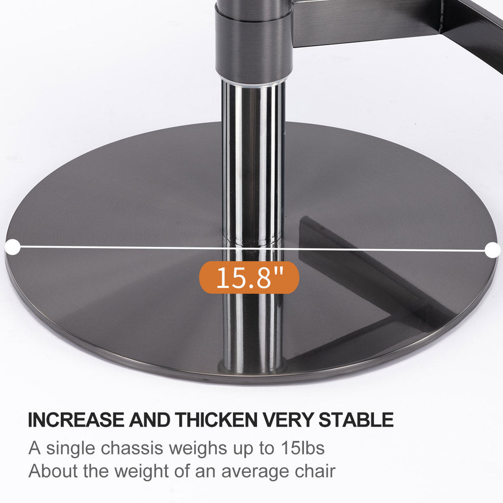 Black Titanium Stainless Steel Bar Stools Swivel Adjustable Height for Kitchen Counter and Dining Room