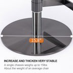 Black Titanium Stainless Steel Bar Stools Swivel Adjustable Height for Kitchen Counter and Dining Room