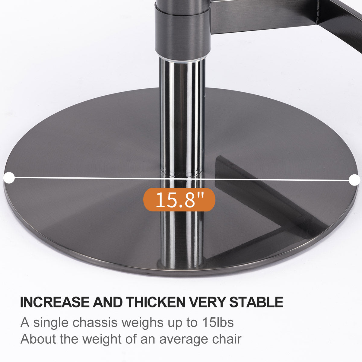 Black Titanium Stainless Steel Bar Stools Swivel Adjustable Height for Kitchen Counter and Dining Room