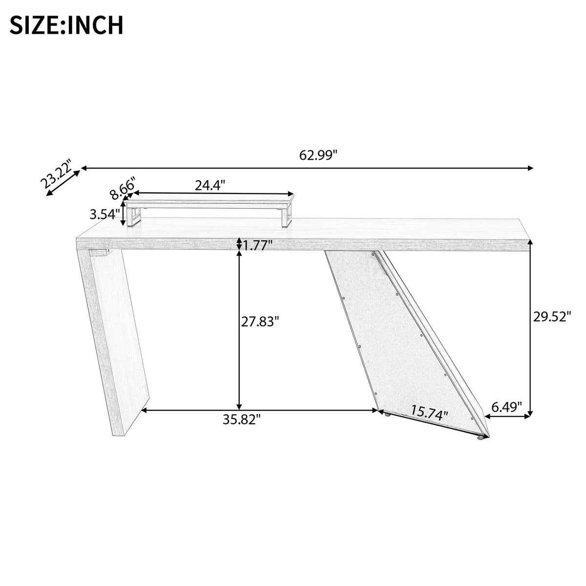 Study Desk with Monitor Stand