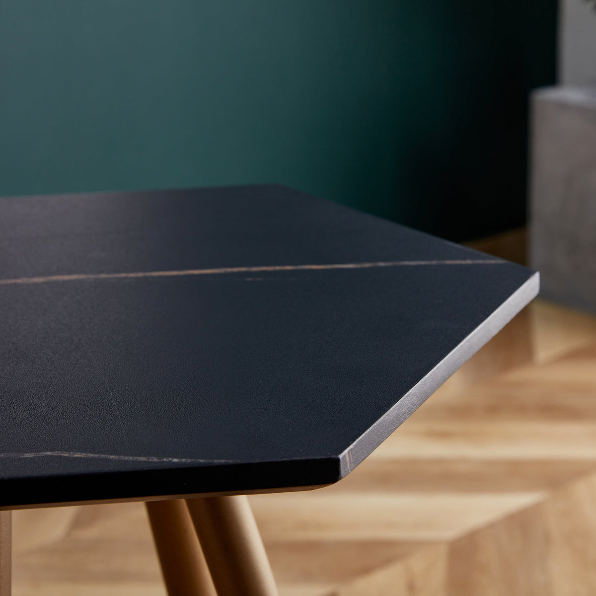 Small Coffee Table with Dark Gold Metal Legs