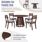 5-Piece Retro Dining Set with 1 Round Dining Table
