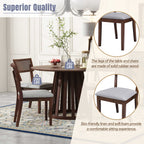 5-Piece Retro Dining Set with 1 Round Dining Table
