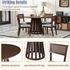 5-Piece Retro Dining Set with 1 Round Dining Table