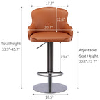 Grade Modern Leather Bar Chair with Backrest