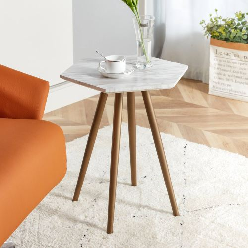 Small Coffee Table with Dark Gold Metal Legs