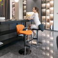 Black Titanium Stainless Steel Bar Stools Swivel Adjustable Height for Kitchen Counter and Dining Room