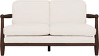Exposed Wood Frame Cream Cotton-Linen Sofa MJ-S81