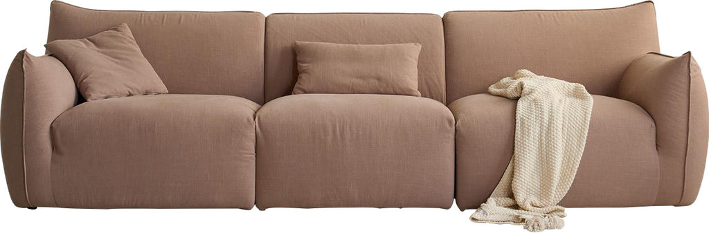 Rounded Arm Dusty Rose Linen Sofa MJ-S36