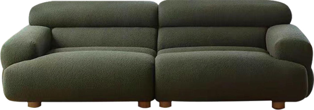 Channel Back Forest Green Fabric Sofa with Wood Feet MJ-S43