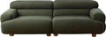 Channel Back Forest Green Fabric Sofa with Wood Feet MJ-S43