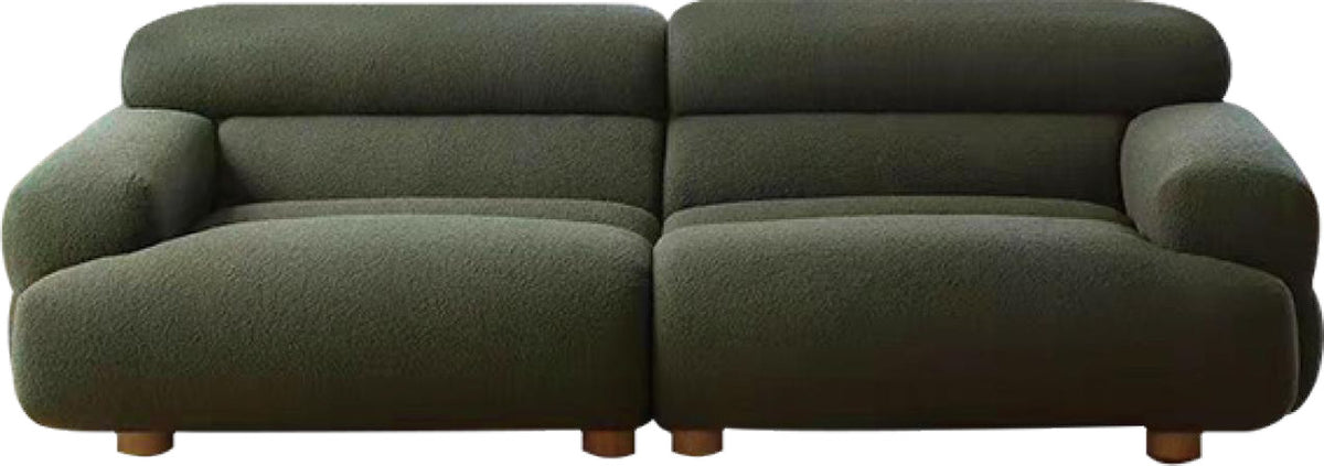 Channel Back Forest Green Fabric Sofa with Wood Feet MJ-S43