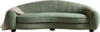 Asymmetric Curved Sage Green Suede Sofa MJ-S01