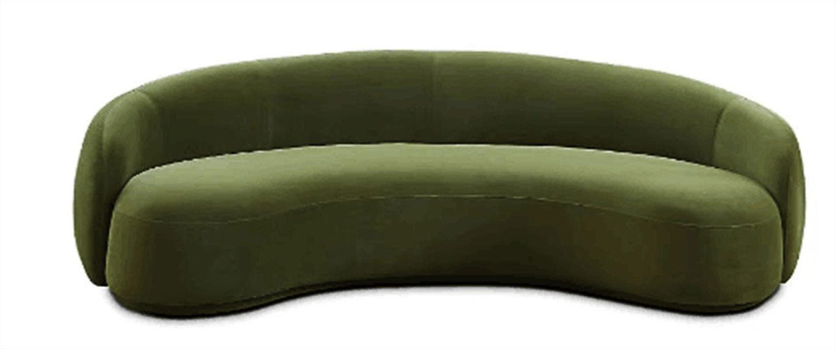 Kidney-shaped Curved Olive Fleece Sofa MJ-S16