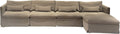 Low-profile Beige L-shaped Fabric Sectional Sofa MJ-S37