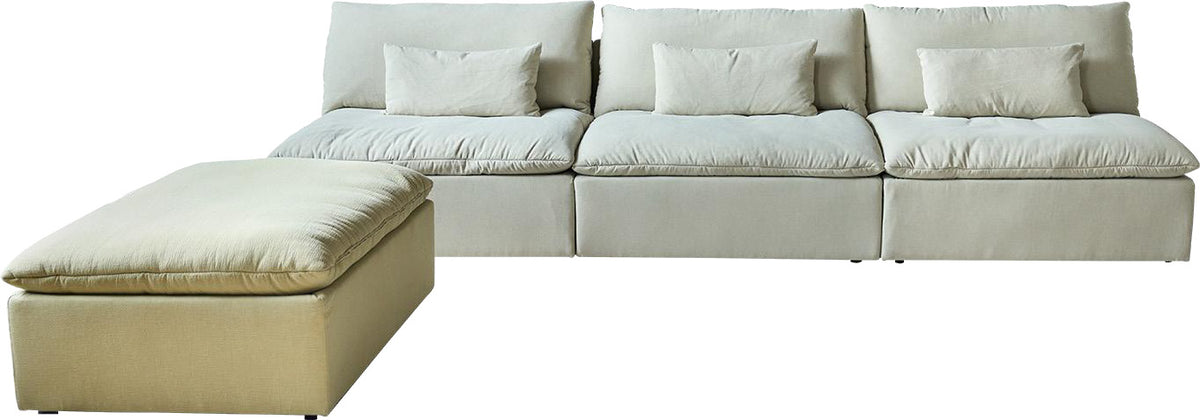 Light Tone Fabric Chaise Lounge Sectional Sofa MJ-S38
