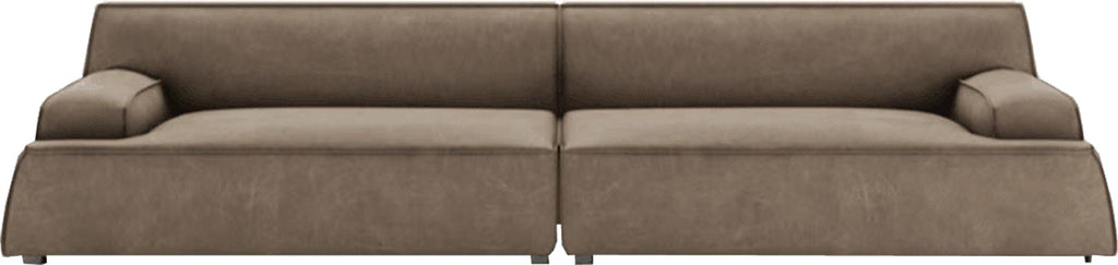 Segmented Low-profile Taupe Leather Sofa MJ-S41